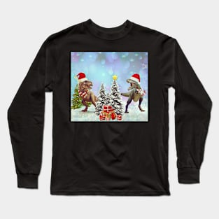 merry christmas Dinosaurs! Long Sleeve T-Shirt